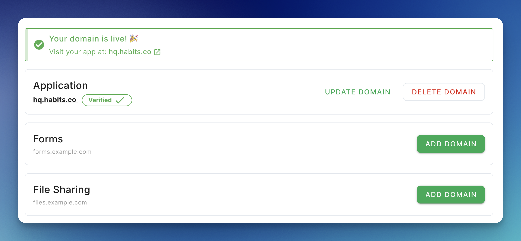 Your own custom domain
